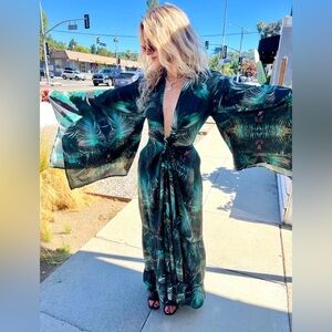 NWT Parker Tropical Green Muli-wear duster dress 52-53” length